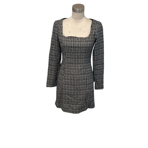 Christian Lacroix Women’s Size O (S) Monochrome Long Sleeve Tweed Dress - Picture 14 of 14